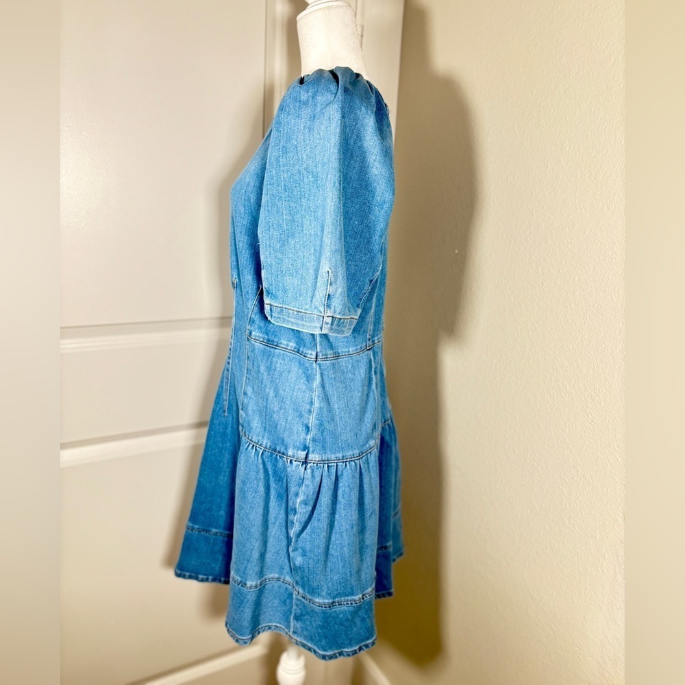 NWT Jonathan Simkhai Holland Light Blue Short Denim Dress Size Large - Picture 3 of 6